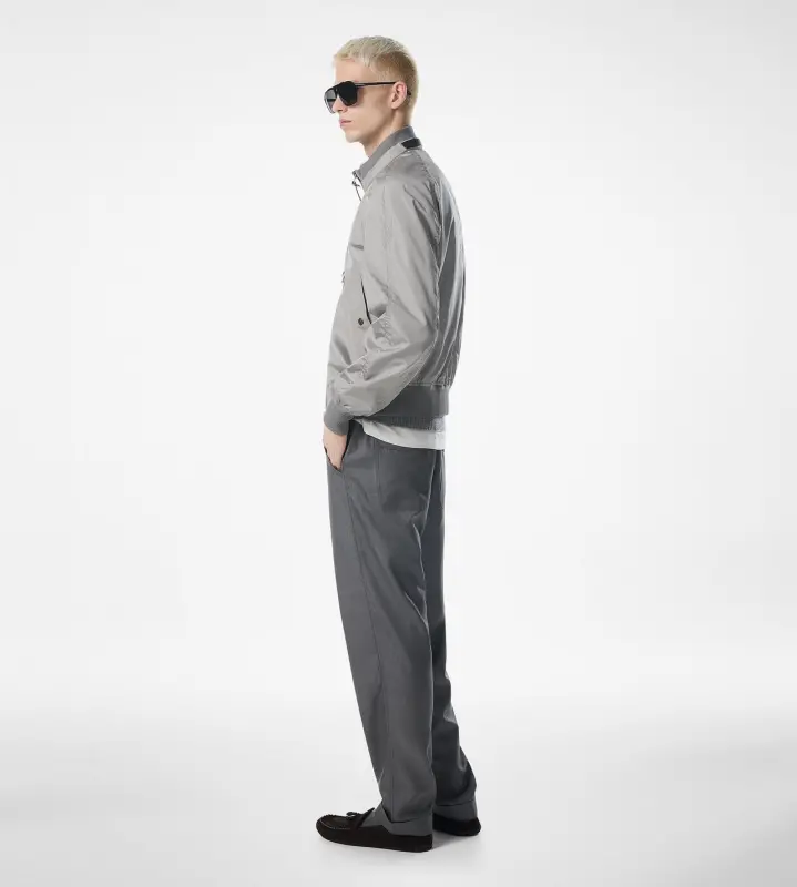 TAFFETA KNIT COLLAR BOMBER SILVER online